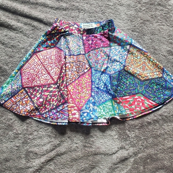 Vibrant Mosaic High Low Skirt Size S - Picture 8 of 8